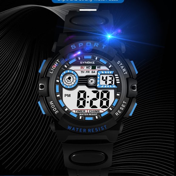 NEW! Black Digital Watch for Men Women Sports Waterproof Outdoor - Picture 1 of 2
